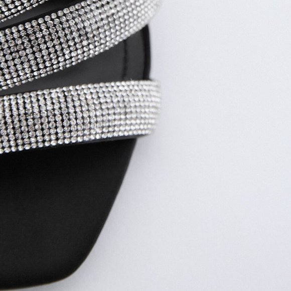 NWT Zara Sparkly Rhinestone Straps Heeled Sandals - Picture 4 of 4